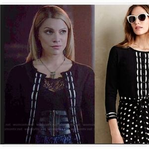 Anthropologie Sparrow Scalloped Black / White Cardigan